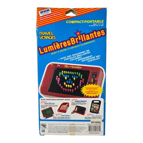 Vintage Sparkle Lights Up Illuminated Peg Drawing Toy Car Travel Battery Fun Kid - Picture 2 of 7